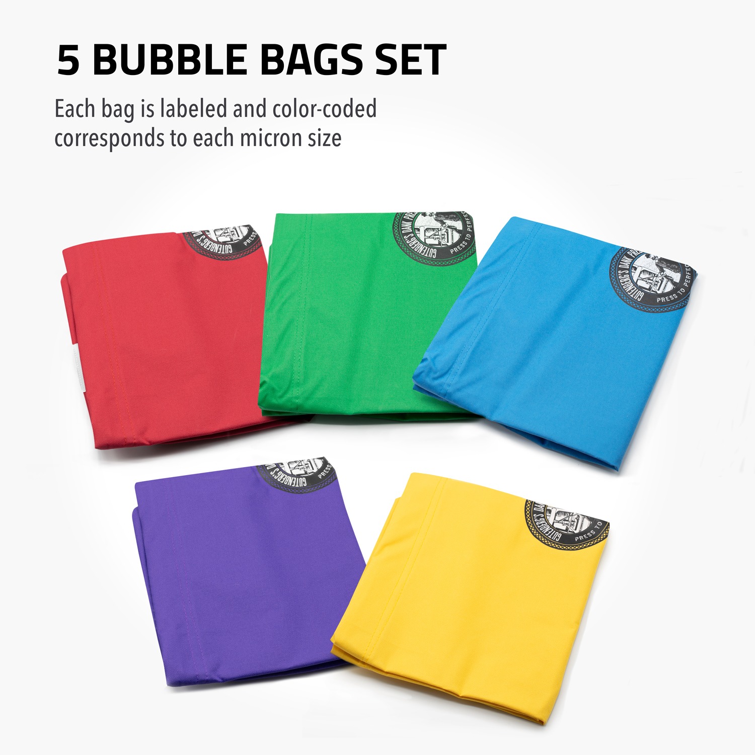 Cloth/Mesh 5 Gallon Bubble Bags 5 Bag Set