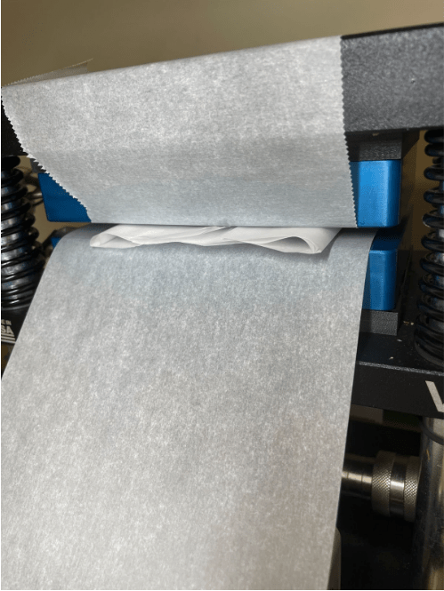 Folded Filter Sheets On The Rosin Press Plates
