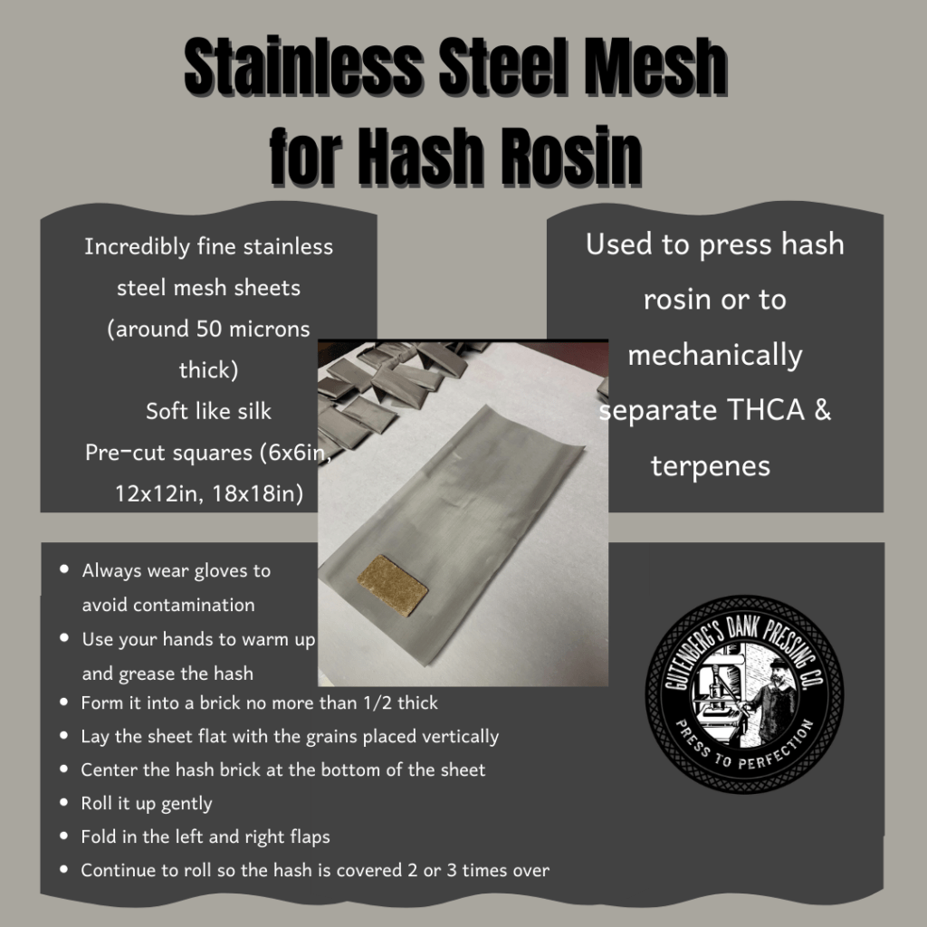 how to use stainless steel mesh rosin screens